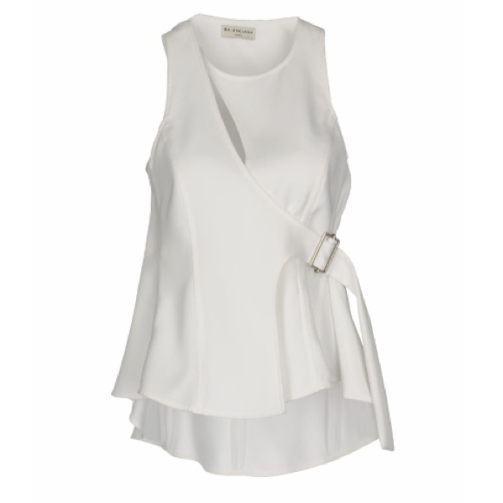 Balenciaga white sleeveless vest top NWOT